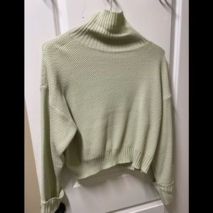 mint turtle neck sweater